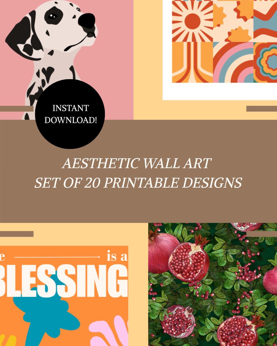 Wall Art Collection Modern Printable Home Decor Set (digital Download