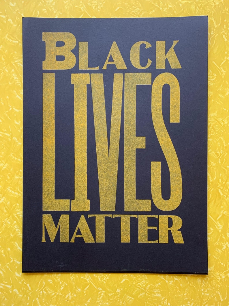 Black Lives Matter yellow on black print image 2