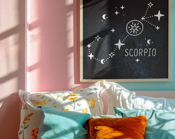 Scorpio Moon Fine Astrology Sign Art Print Celestial Wall Decor Print