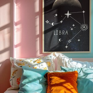 Libra Moon Fine Astrology Sign Art Print Celestial Wall Decor Print