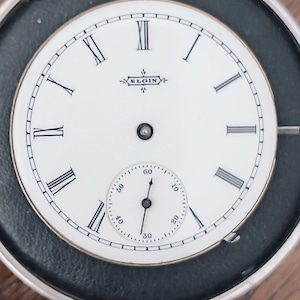 Vintage Elgin Pocket Watch Movement 1887 – working-with Roman Porcelain Dial