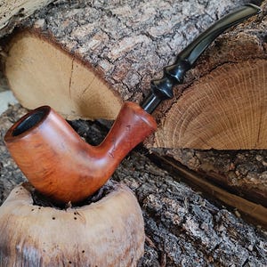 Vintage Lorenzo “Amica” Bent Brandy Briar estate Pipe – Fancy Stem – Made in Italy