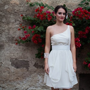 Short Wedding Dress Boho Style, Simple Bridal Gown, Romantic Wedding Dress, Modern Short Wedding Dress, Reception Dress, Made To Measure