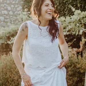 Abito Da Sposa in Cotone Abito da Sposa Pizzo Sangallo Abito | Etsy Italia