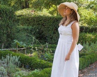 Rustic Wedding Dress, Cotton Wedding Dress, Boho Bridal Gown, Simple Wedding Dress, White Broderie Anglaise Wedding Dress, Made to Measure