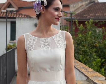 Vestido de novia de marfil, vestido de novia Boho, vestido de novia simple, vestido de novia Boho, vestido de novia alternativo, hecho a medida