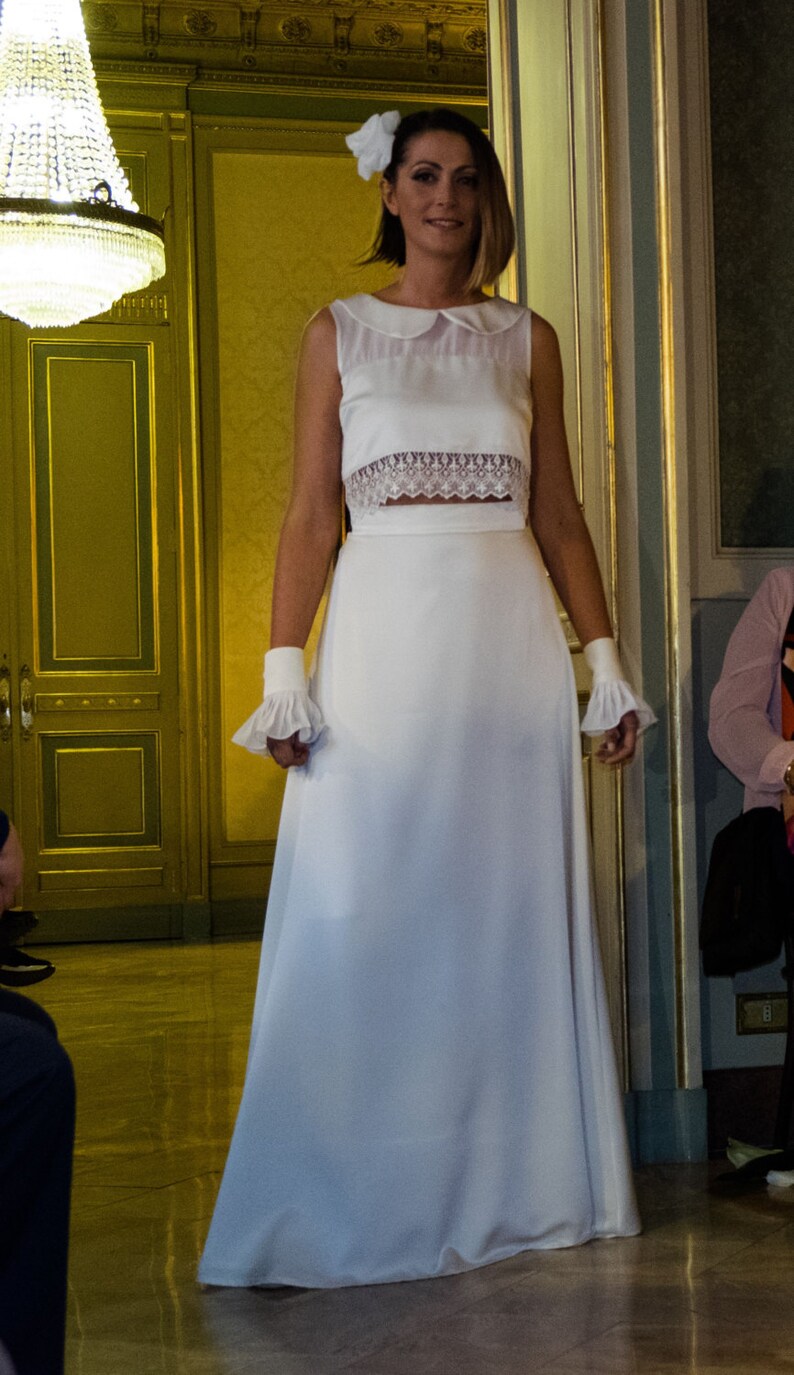 Abito da Sposa Due Pezzi Avorio Sposa Top Corto e Gonna | Etsy Abito da Sposa Due Pezzi Avorio Sposa Top Corto e Gonna | Etsy