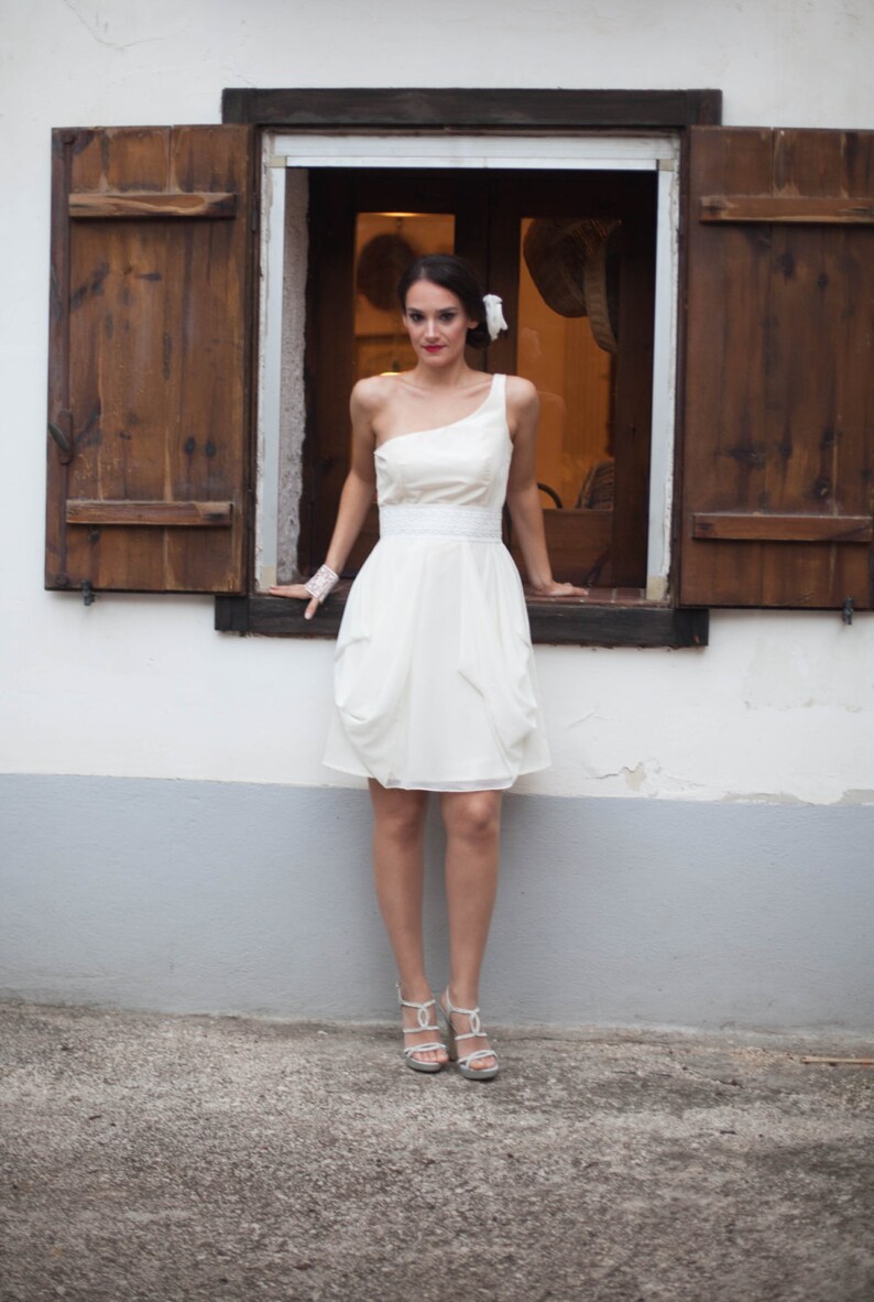 Short Wedding Dress Boho Style Simple Wedding Dress Romantic Etsy