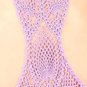 Lilac Crochet Monokini Boho Chic, One Pience 70s Style, Wedding Bathing Suit, Made to Order image 3