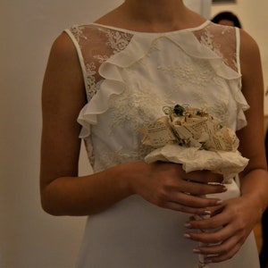Ivory Lace Wedding Dress, Boho Wedding Dress, Simple Wedding Dress, Beach Wedding Dress, Rustic Wedding Dress, Bridal Gown, Made to Measure
