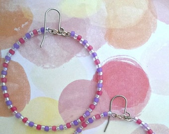 Pink/Lavender striped hoops