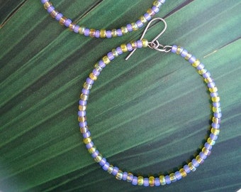 Lavender & yellow striped hoops