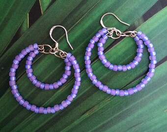 Lavender double hoop earrings