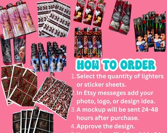 Encendedor y pegatinas personalizados