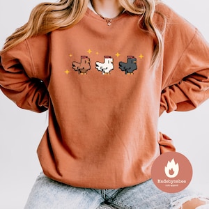 Sweat-shirt poulet pixel, chemise Farmer drôle, t-shirt Farm Gamer, cadeau pour amateur de poulet, amoureux des animaux de la ferme, chemise de poulet pour jeu vidéo, poulet mignon