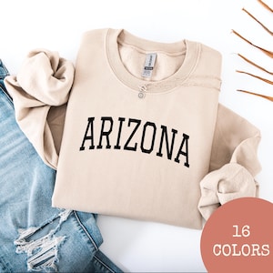ARIZONA Sweatshirt Collegiate Crewneck Sweater Unisex USA States Sweatshirt Granola Girl Crewneck State Pride Sweatshirt