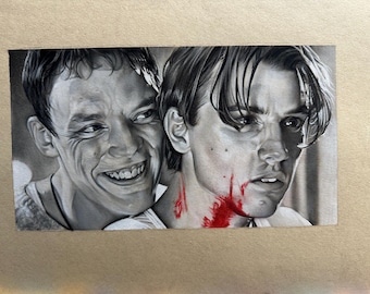 Dibujo de la película Scream de Billy Loomis y Stu Macher, impresión de Skeet Ulrich Matthew Lillard
