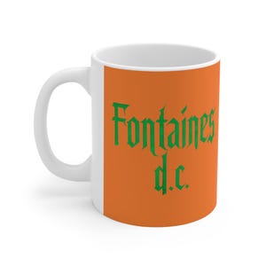 Fontaines DC Irish Band orange Tasse, Keramik Kaffeetassen, 11oz, 15oz, Geschenk für Musikliebhaber, Band Merchandise, Oranges Trinkgeschirr, Geschenk für