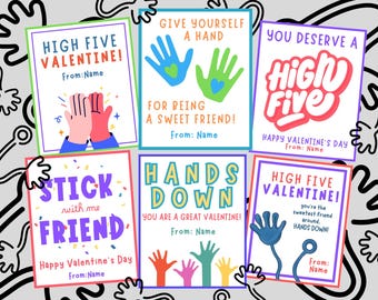 Valentine Goodies, Sticky Hand Valentine Printables, Valentine Cards