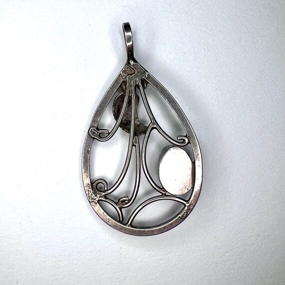 Vintage southwestern silver & turquoise teardrop … - image 5