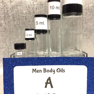 Men Cologne Oils, A & B Fragrances, Free Sample with Purchase, Muslim Oils, Designer Type, Imitation Oils, Roll on Bottles, Pure Fragrances