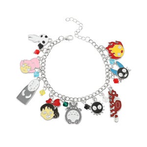 Braccialetto con ciondolo ispirato allo Studio Ghibli, gioielli anime personalizzati, grazioso regalo Ghibli per i fan di Totoro, senza volto e Calcifer