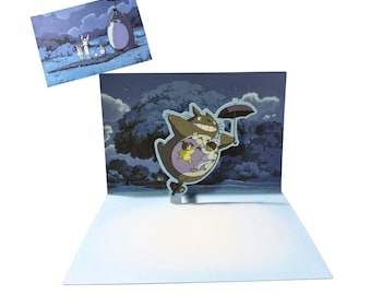My Neighbor Totoro Pop Up 3D Notecard, Ghibli 3D Birthday Card, Special Occasion, Gift for Totoro Lovers