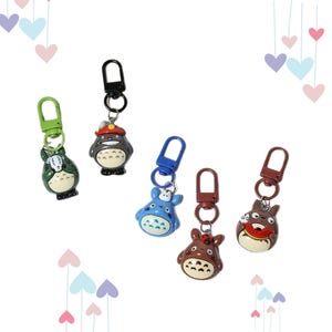 Totoro Inspired Set of 5-piece Keychain Charms, Studio Ghibli Bag Charm, Cute Totoro Charm, Ghibli keychain, Totoro Gift