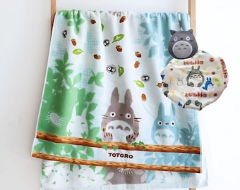 My Neighbor Totoro Bath Towel Bath Sponge Shower Cap Gift Set, Totoro Themed Bath Gift Set for Totoro fans, Anime Gift