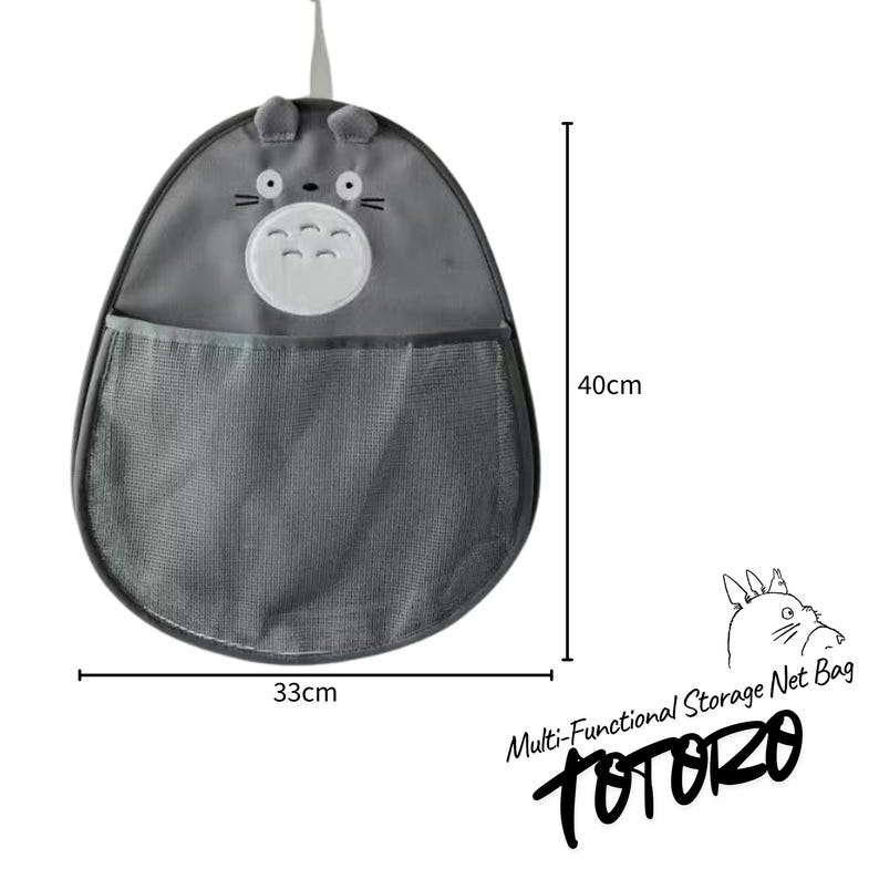 Juego de toallas multifuncionales con bolsa de almacenamiento de red inspirada en Mi Vecino Totoro estilo Kawaii, toallas Ghibli, pañuelo de chenilla, regalo para los amantes de Totoro. imagen 2