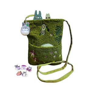 Cofanetto regalo ispirato a Totoro, scatola regalo a tema Ghibli, portachiavi di peluche di Totoro, portamonete, borsetta a tracolla ricamata, regalo per i fan di Totoro