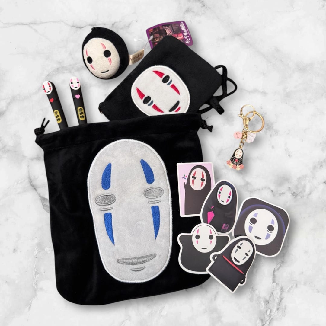 No Face Kaonashi Inspired Gift Pouch, Spirited Away Goodie Pouch ...