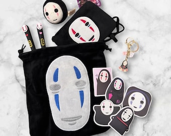 Saszetka prezentowa inspirowana filmem „No Face Kaonashi”, saszetka upominkowa „Spirited Away”, saszetka/brelok/długopis/naklejki/etui na karty i portfel Ghibli No Face