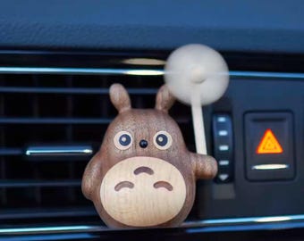 Handcrafted Studio Ghibli Wooden Totoro Car Vent Clip, Car Air Freshener, Car Interior Decor Accessories, Car Diffuser, Totoro Lover Gift