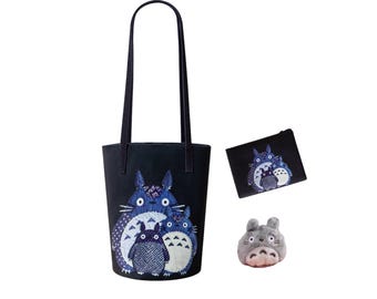 Handcrafted Ghibli TOTORO Inspired Bucket Bag Digital Print Featuring a Simulated 3D Embroidery Effect, Shoulder Bag, Gift for Fans