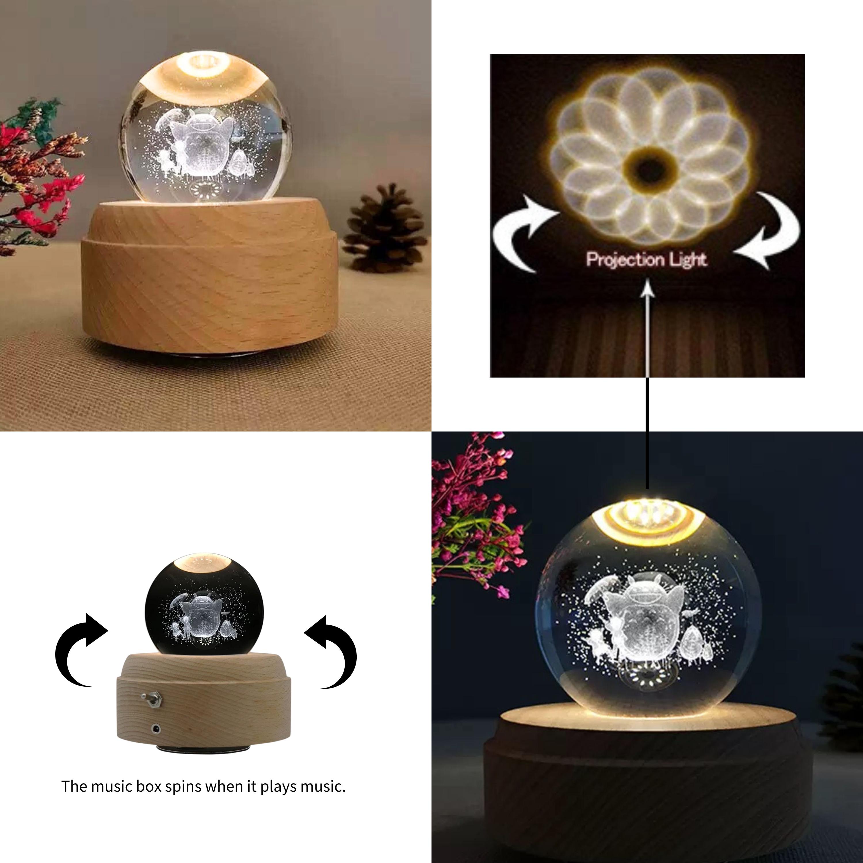 トトロ オルゴール ナイトライト 3Dクリスタルボールオーナメント LED