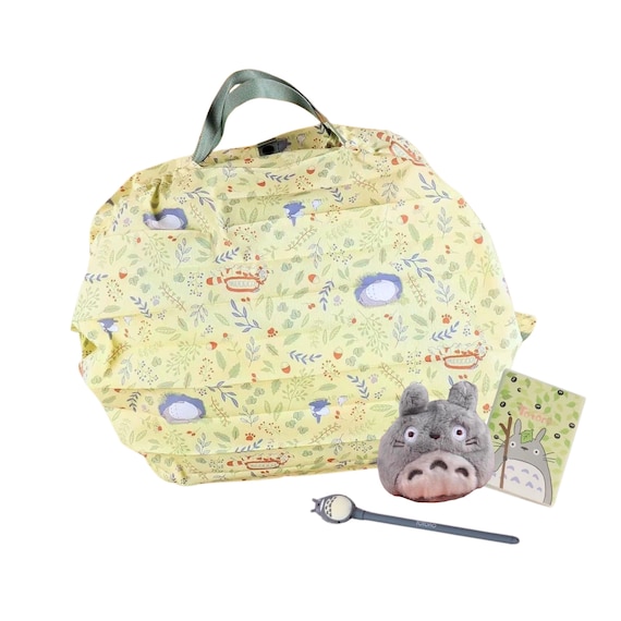 My Neighbor Totoro Inspired  Gift Set, Ghibli Totoro Pattern Reusable Eco Bag, Eco-Foldable Bag, Pen, Notebook, Sandbagger, Gift For Her