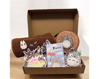 Totoro Inspired Gift Box, Ghibli Themed Goodie Box, Keychain Coin Purse/ Notebook / Stickers / Storage Bag / Embroidery pencil case
