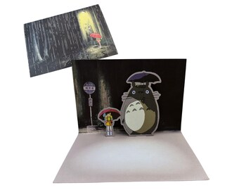My Neighbor Totoro Pop Up 3D Notecard, Ghibli 3D Birthday Card, Special Occasion, Gift for Totoro Lovers