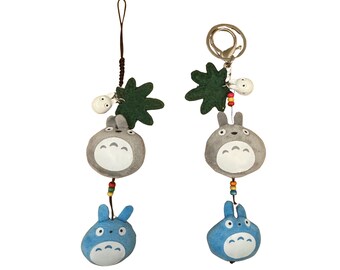 Handmade Totoro Inspired Keychain Charm Phone Charm, Ghibli Bag Charm, Cute Totoro Keychain Phone Charm, Studio Ghibli Totoro Gift