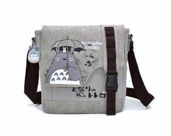 Totoro Inspired Shoulder Bag Gift Set, Ghibli Themed Goodie Set, Crossbody Bag, Canvas Shoulder Bag, Keychain Coin Purse, Gift For Fan