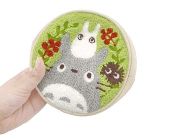 Handmade Totoro Embroidery Storage Bag, Ghibli Themed Embroidery Storage Bag, Totoro Gift, Japan Anime Gift