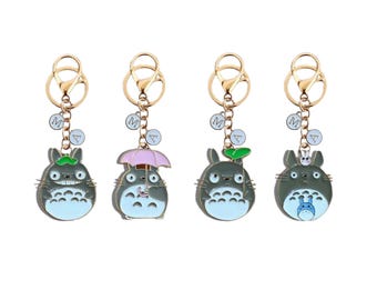 Personalized Totoro Inspired Keychain Bag Charm, Custom Ghibli Initial Keychain, Bag Charm, Totoro Gift