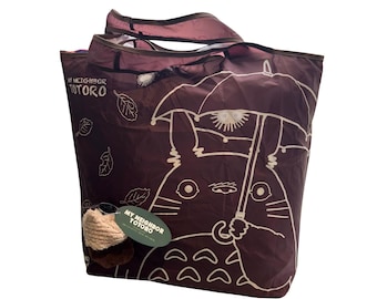 Cute My Neighbor Totoro Inspired Foldable Eco Bag, Totoro Reusable Eco Bag, Ghibli Reusable Bag, Kawaii Bag, Japanese Anime Bag