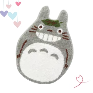 Totoro Teppich, Studio Ghibli Büttenteppich, Ghibli Themen rutschfeste Badematte, rutschfester, weicher, waschbarer Bereich Teppich für Schlafzimmer, Badezimmer