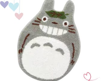 Totoro Rug, Studio Ghibli Tufted Rug, Ghibli Themed Non-Slip Bath Mat, Non-Slip Soft Washable Area Rug,  Mat Carpet for Bedroom, Bathroom