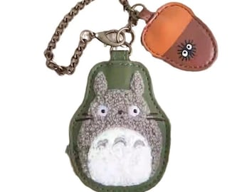 Min granne Totoro Bedårande broderad nyckelring väska berlock, Ghibli nyckelring, Hokomoko broderad väska berlock, Totoro present