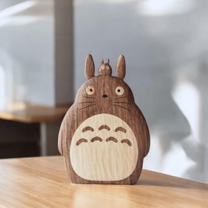 Handcrafted Walnut Wooden Totoro Pen Holder, Handmade Pencil Holder, Decoration Gift, Studio Ghibli Totoro Lover Gift, Modern Design Gift