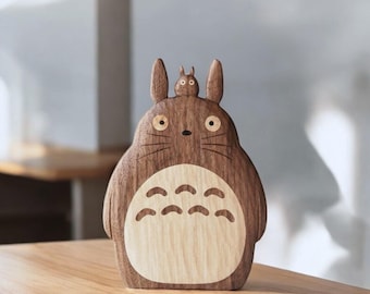 Handcrafted Walnut Wooden Totoro Pen Holder, Handmade Pencil Holder, Decoration Gift, Studio Ghibli Totoro Lover Gift, Modern Design Gift
