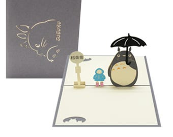 My Neighbor Totoro Pop Up 3D Notecard, 3D Birthday Card, Special Occasion, Gift for Totoro Lovers